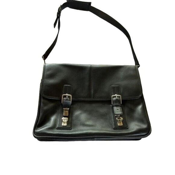 Coach F06455 Thompson Black Briefcase Laptop Bag With Buckle Detail 2010 - Picture 1 of 6